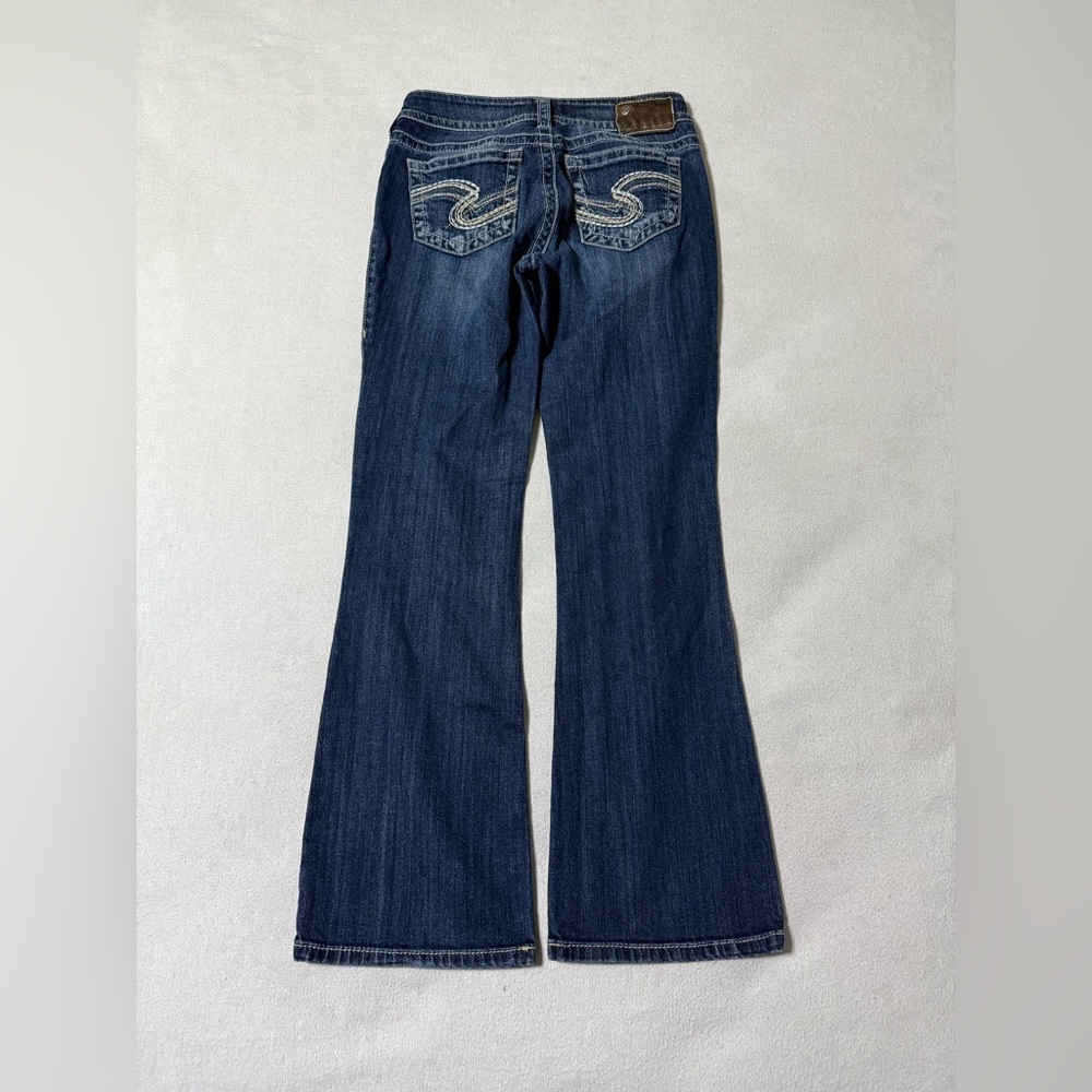 Silver Suki Jeans Womens 27x28 Blue Bootcut Low Rise Stretch Denim - Picture 8 of 10